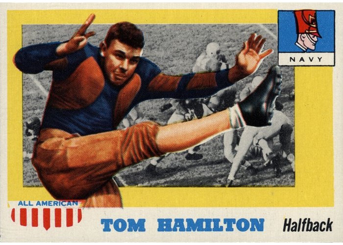 1955 Topps All-American #9 Tom Hamilton, Navy