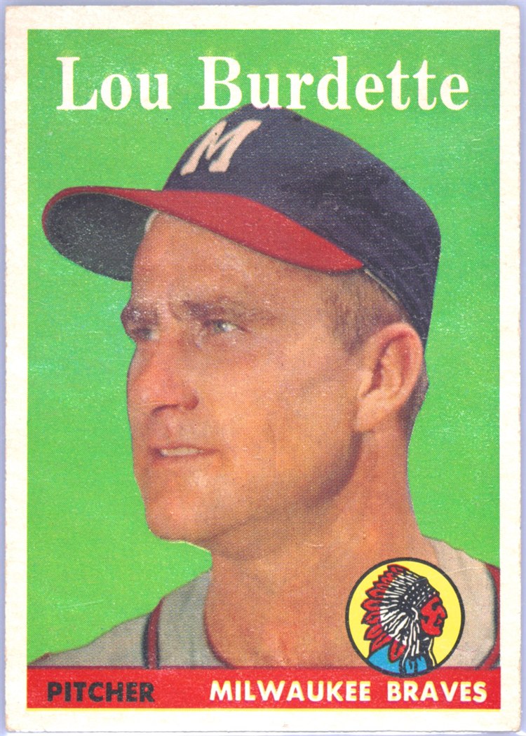 1958 Topps #10 Lou Burdette, Milwaukee Braves