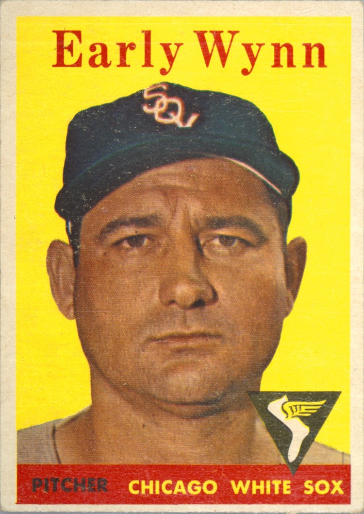 1958 Topps #100B Early Wynn, Chicago White Sox, Yellow Team variation