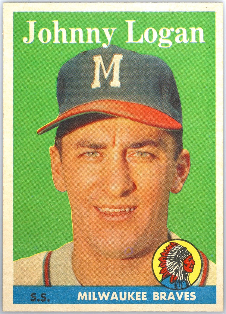 1958 Topps #110 Johnny Logan, Milwaukee Braves