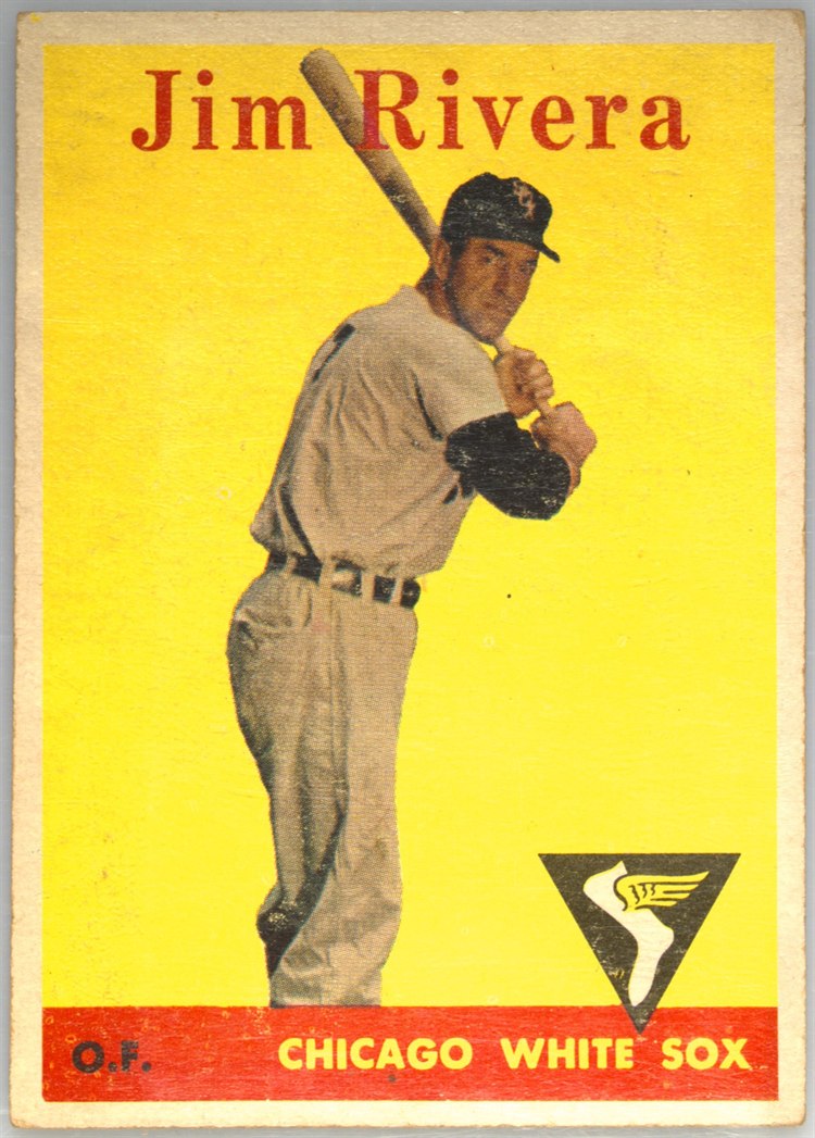 1958 Topps #11B Jim Rivera, Chicago White Sox, Yellow Team variation