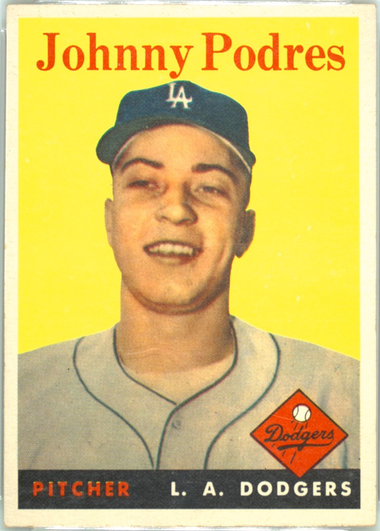 1958 Topps #120 Johnny Podres, Los Angeles Dodgers