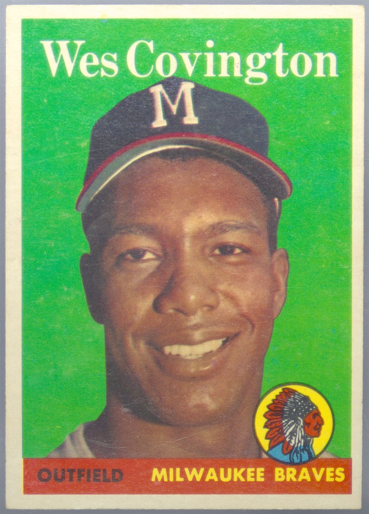 1958 Topps #140 Wes Covington, Milwaukee Braves
