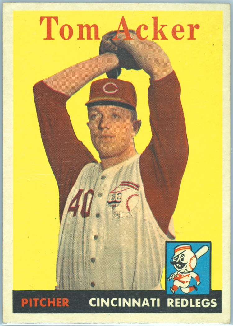 1958 Topps #149 Tom Acker, Cincinnati Reds