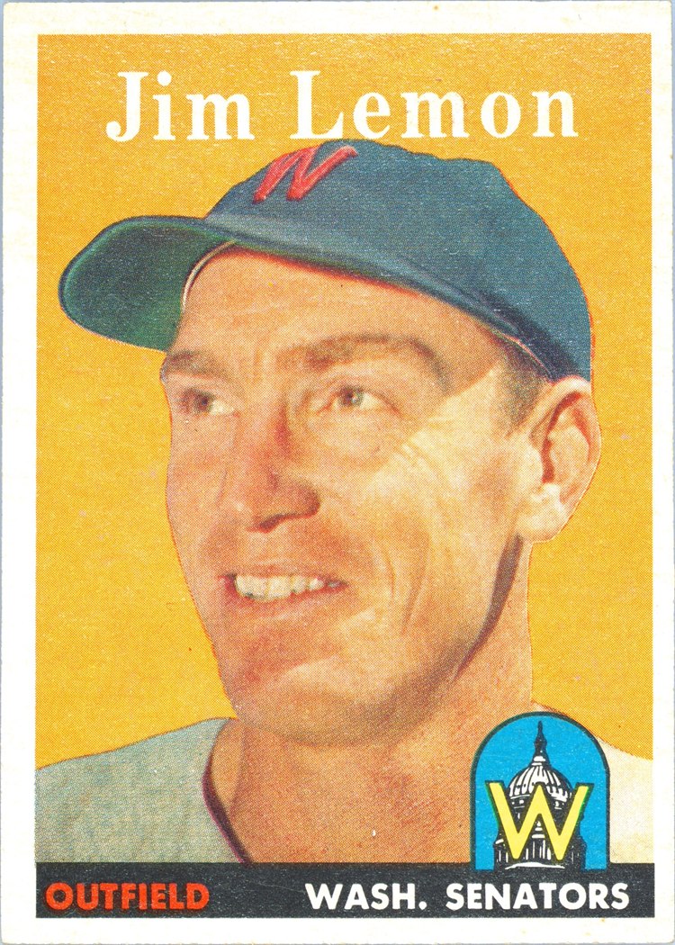 1958 Topps #15 Jim Lemon, Washington Senators