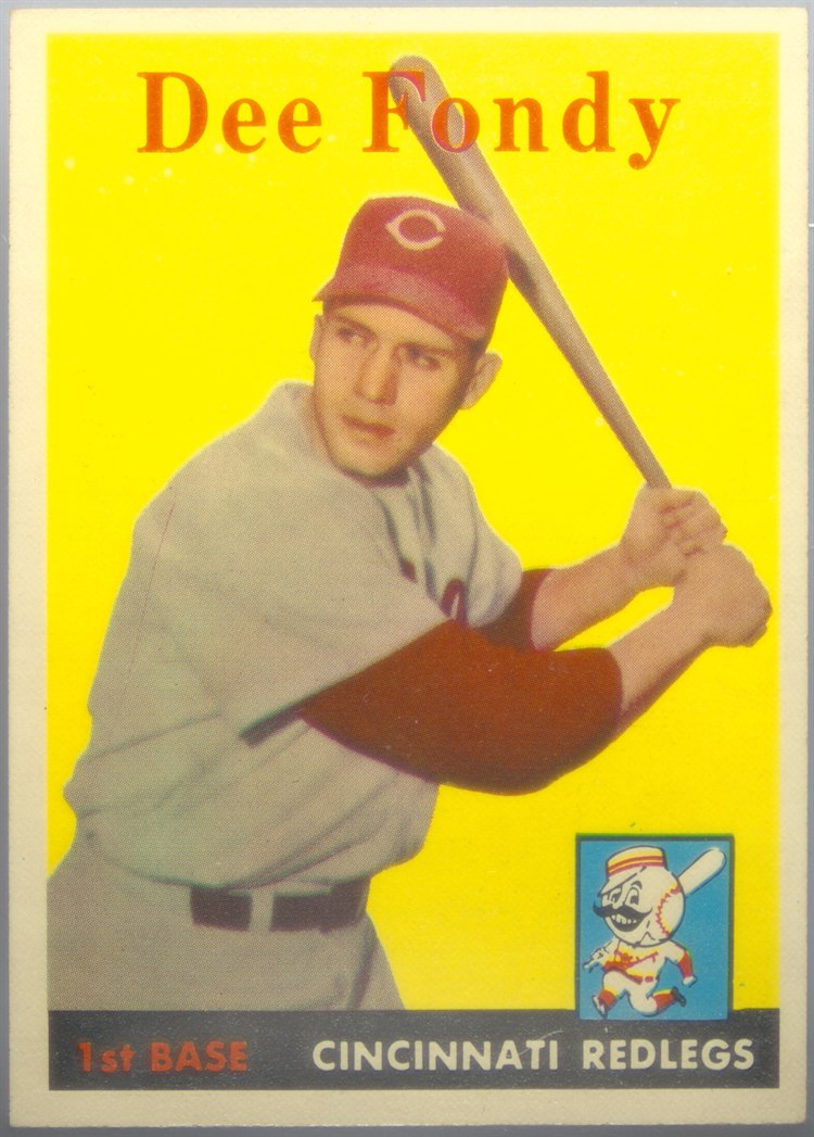 1958 Topps #157 Dee Fondy, Cincinnati Reds