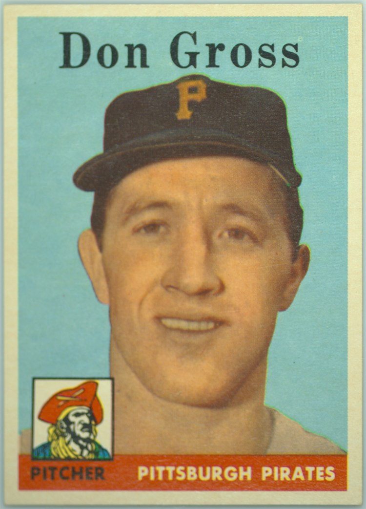 1958 Topps #172 Don Gross, Pittsburgh Pirates