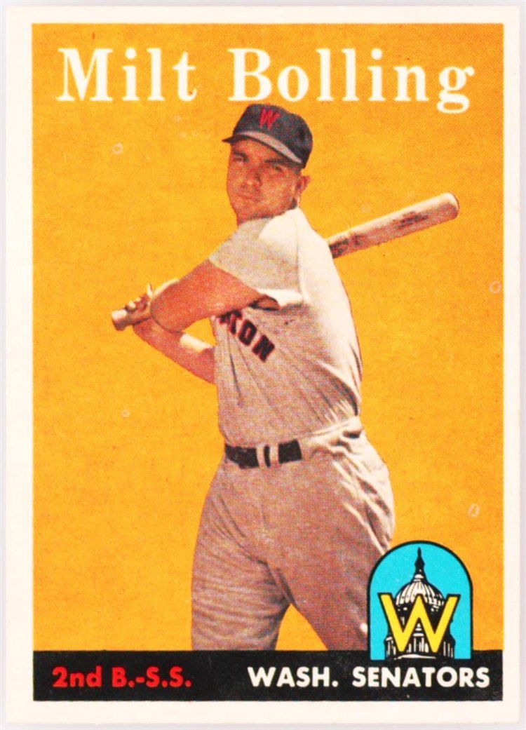 1958 Topps #188 Milt Bolling, Washington Senators