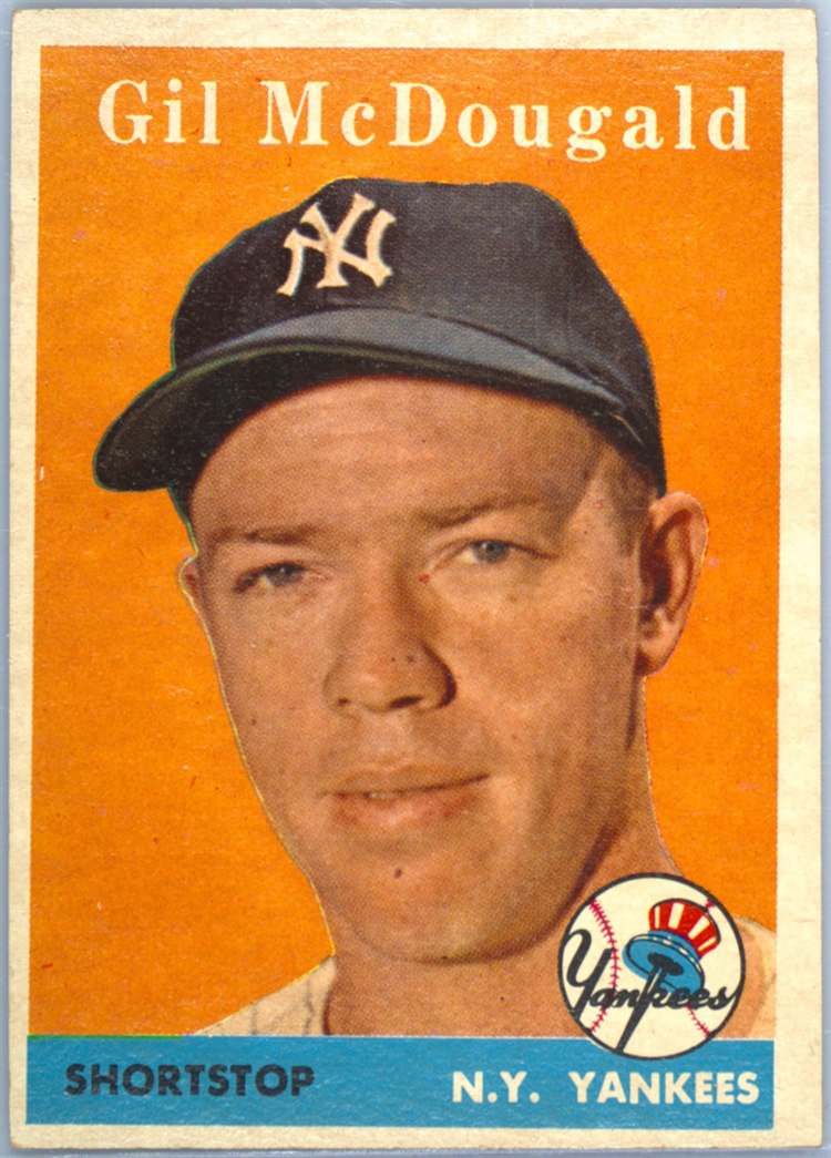 1958 Topps #20 Gil McDougald, New York Yankees