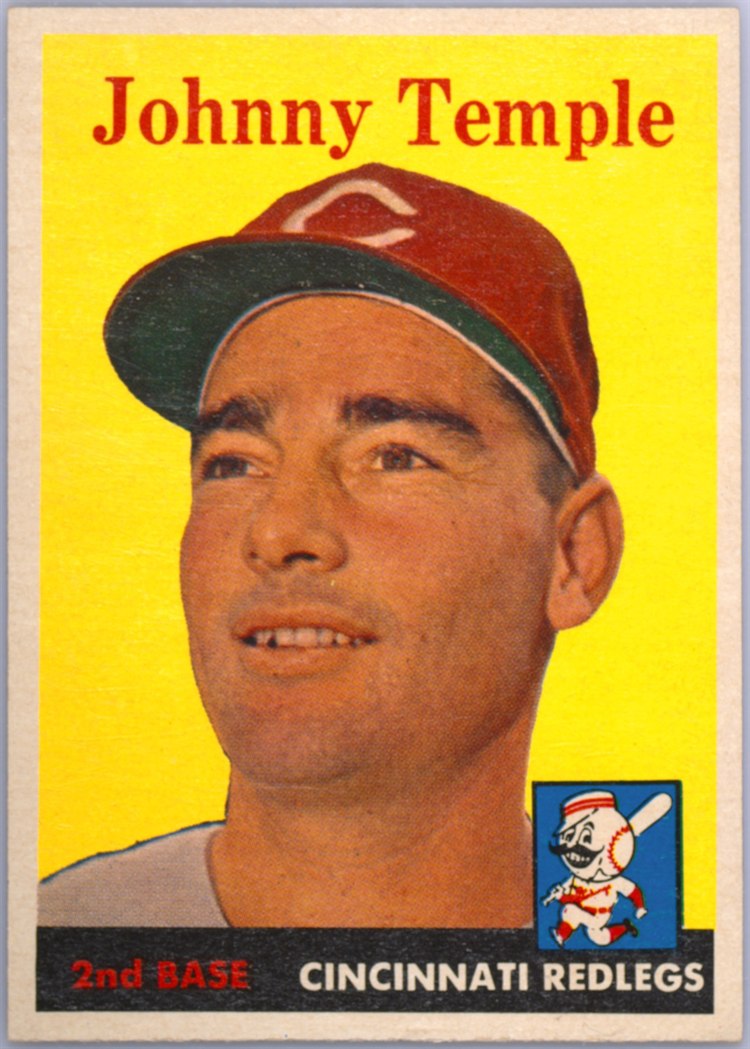 1958 Topps #205 Johnny Temple, Cincinnati Reds