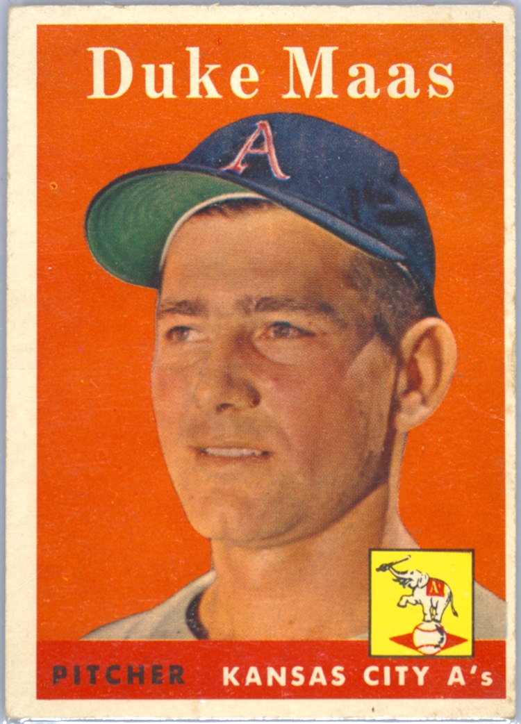1958 Topps #228 Duke Maas, Kansas City Athletics