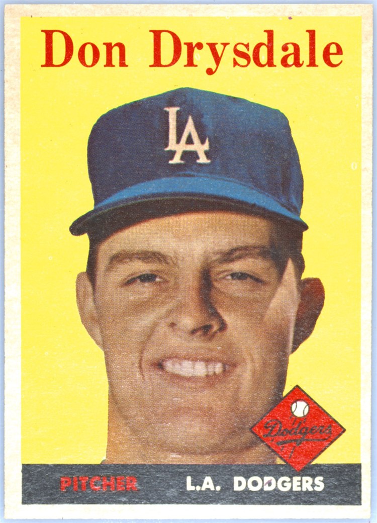 1958 Topps #25 Don Drysdale, Los Angeles Dodgers