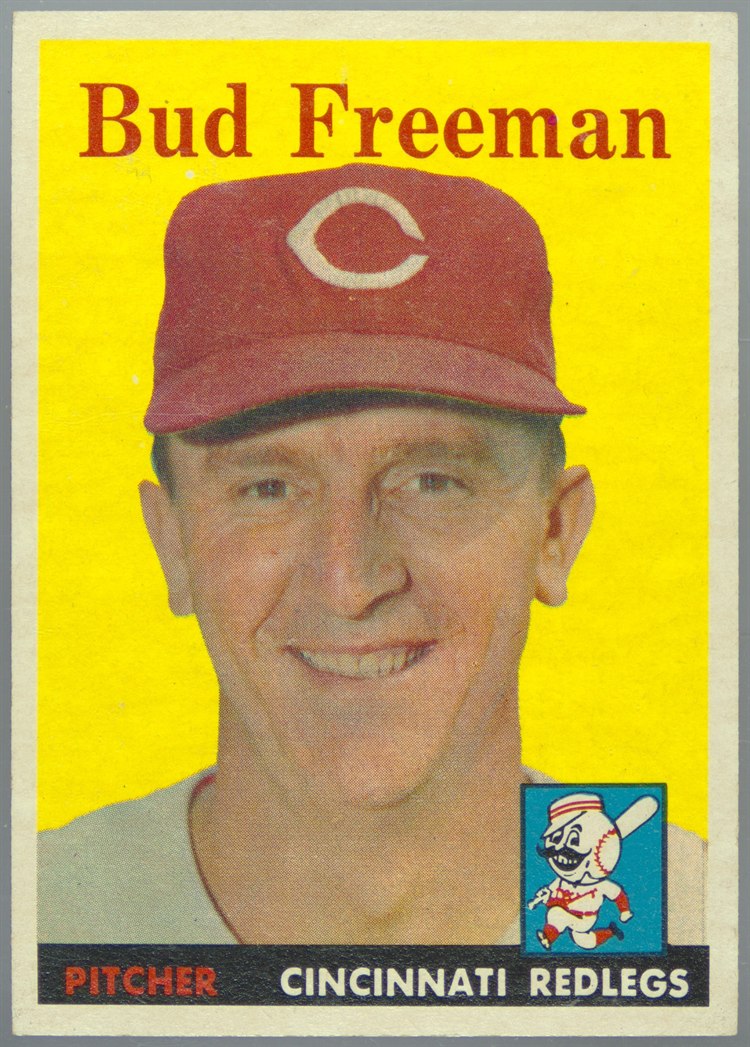 1958 Topps #27 Bud Freeman, Cincinnati Reds