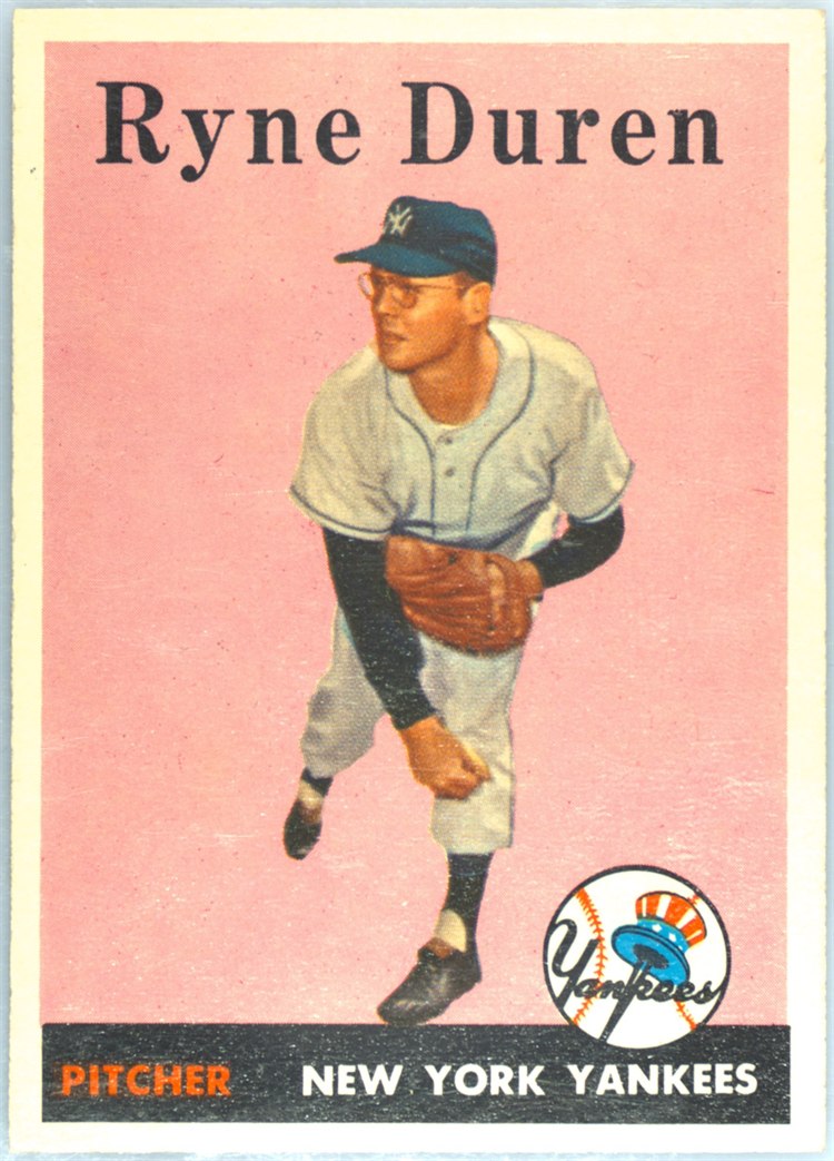 1958 Topps #296 Ryne Duren, New York Yankees
