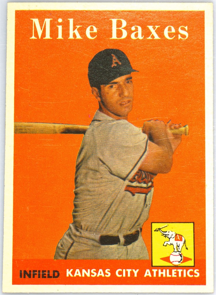 1958 Topps #302 Mike Baxes, Kansas City Athletics