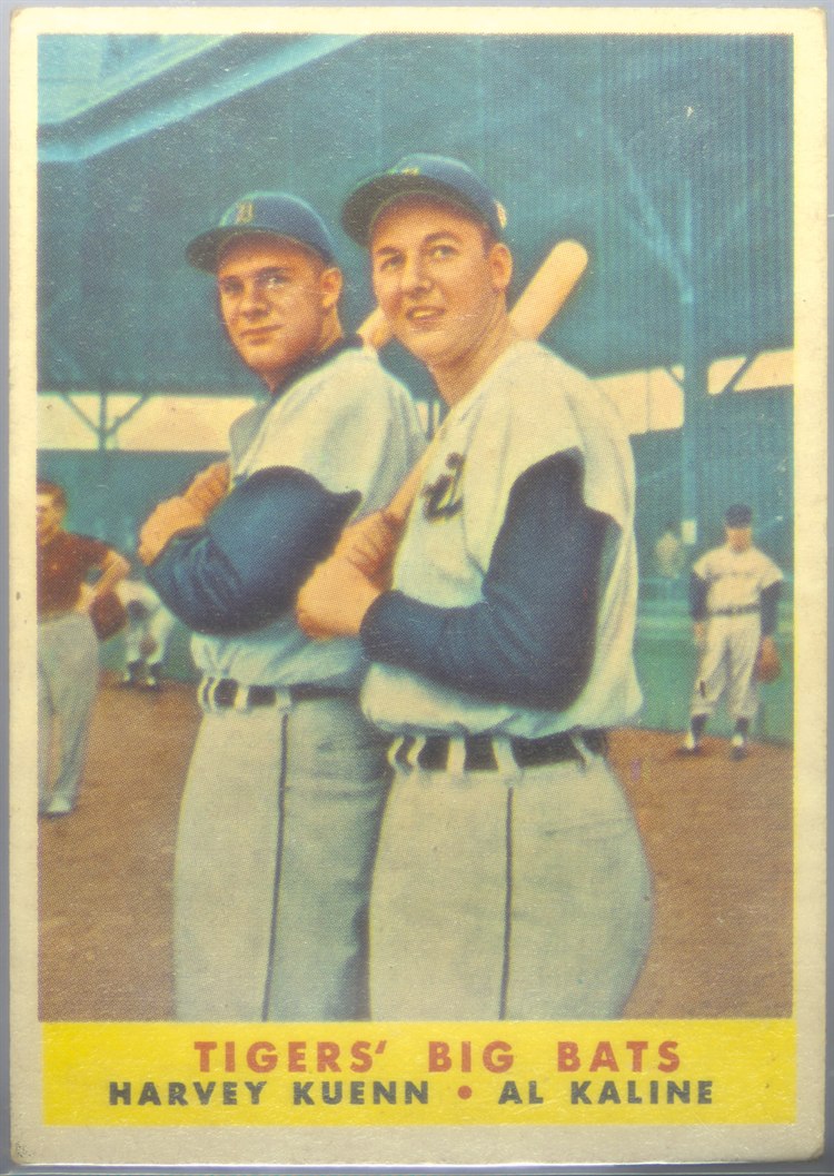 1958 Topps #304 Tigers' Big Bats - Harvey Kuenn / Al Kaline, Detroit Tigers