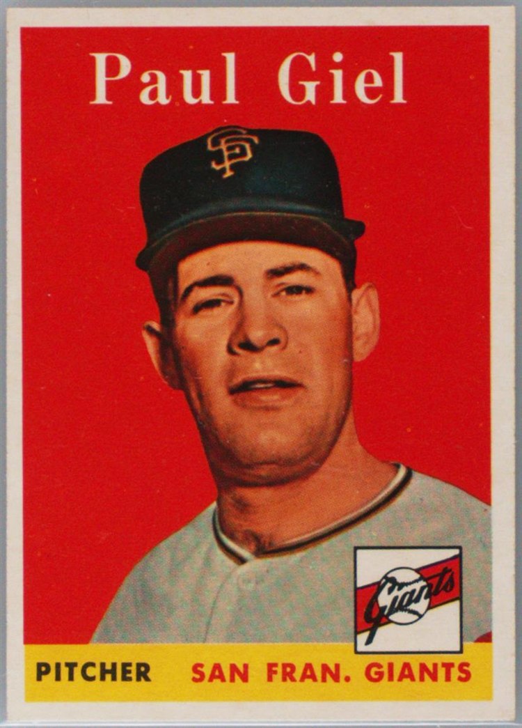 1958 Topps #308 Paul Giel, San Francisco Giants