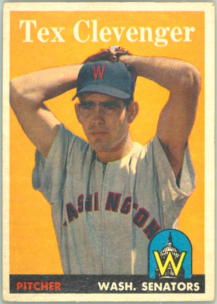 1958 Topps #31 Tex Clevenger, Washington Senators