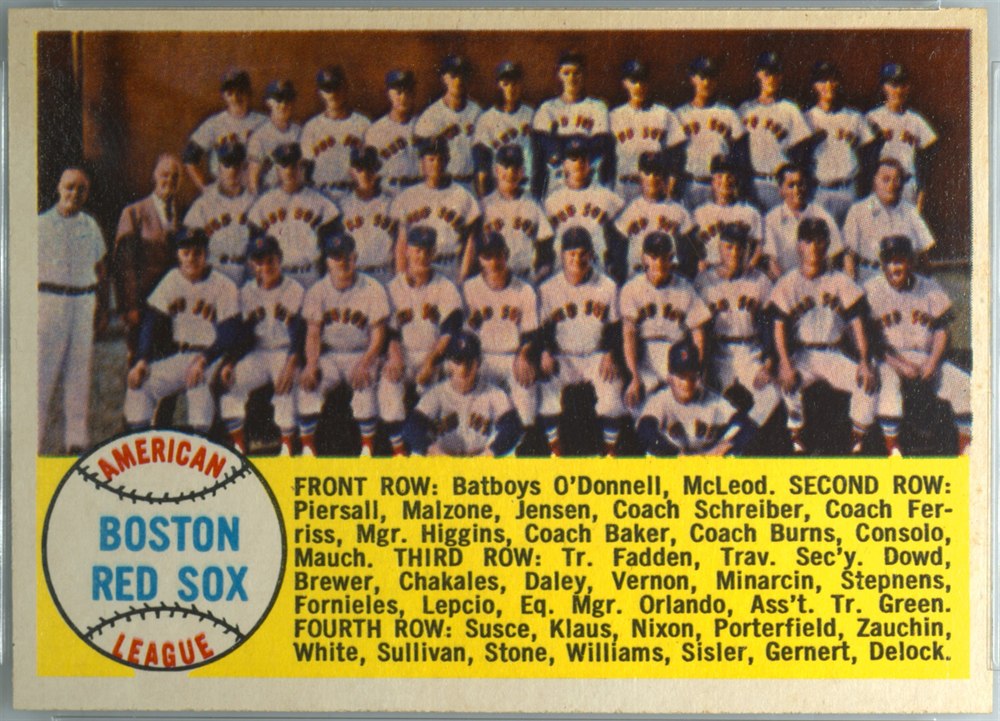 1958 Topps #312 Boston Red Sox Team, Boston Red Sox