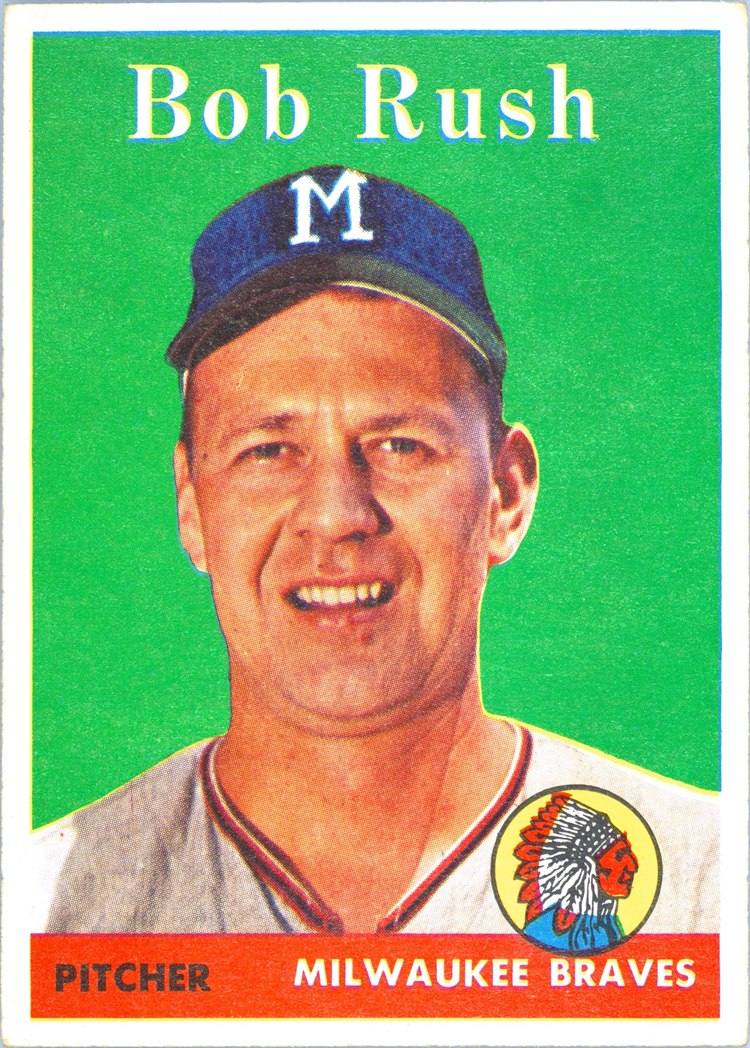1958 Topps #313 Bob Rush, Milwaukee Braves