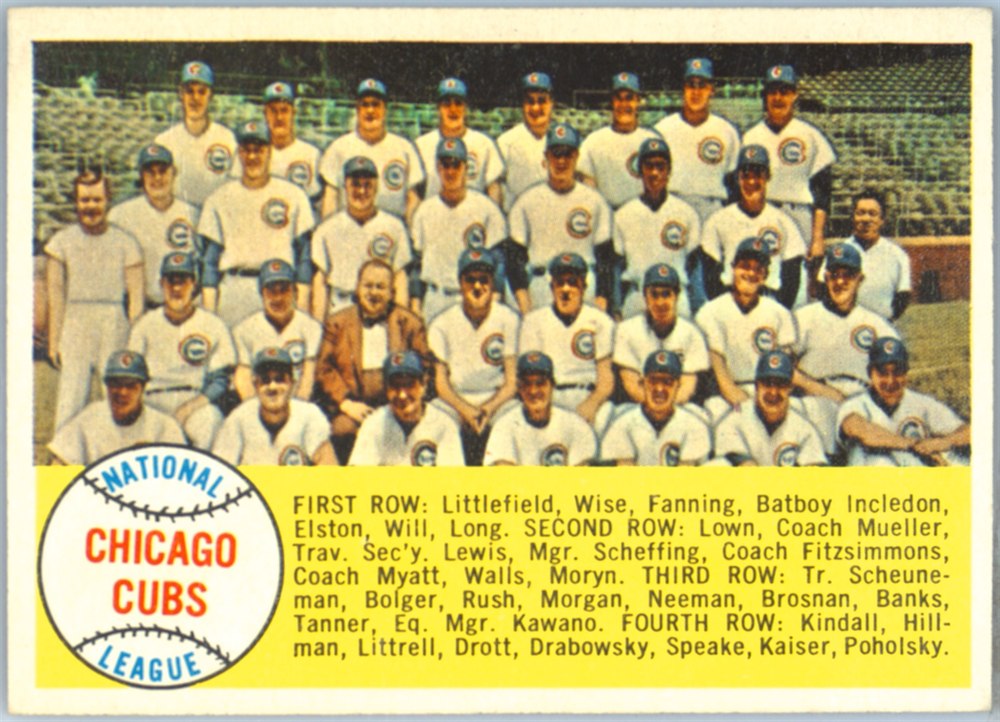 1958 Topps #327 Chicago Cubs Team, Chicago Cubs