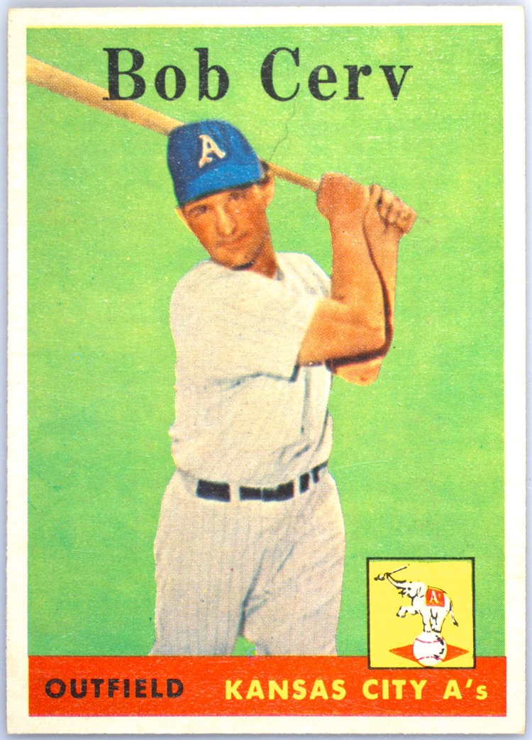1958 Topps #329 Bob Cerv, Kansas City Athletics