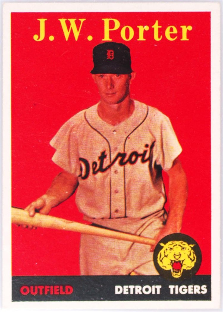 1958 Topps #32B J.W. Porter, Detroit Tigers, Yellow Name variation