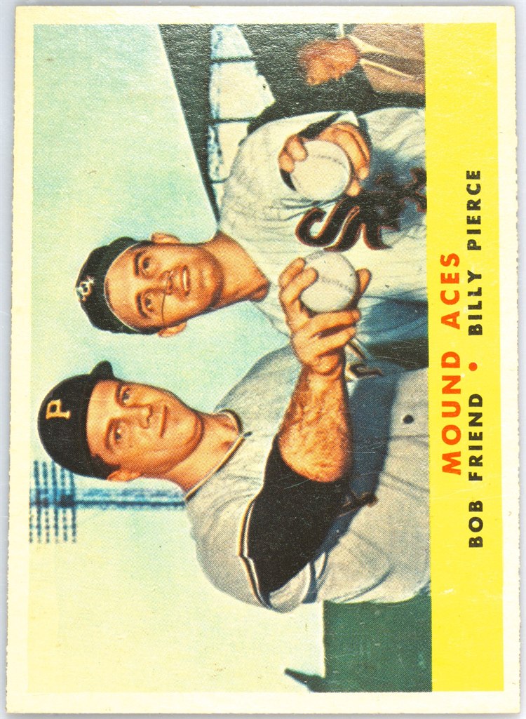 1958 Topps #334 Mound Aces - Bob Friend / Billy Pierce, Chicago White Sox