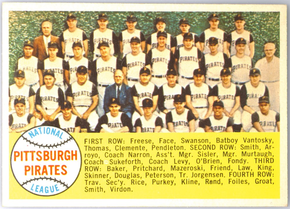 1958 Topps #341 Pittsburgh Pirates Team, Pittsburgh Pirates