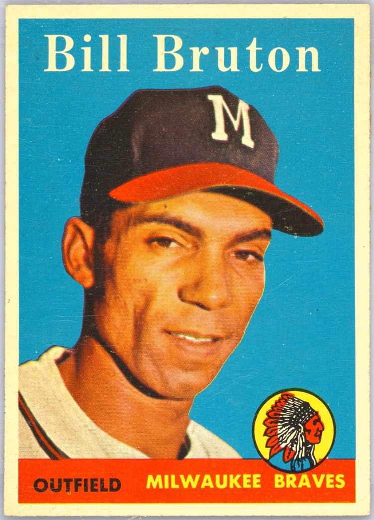1958 Topps #355 Bill Bruton, Milwaukee Braves