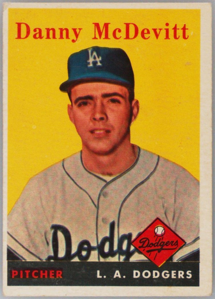1958 Topps #357 Danny McDevitt, Los Angeles Dodgers