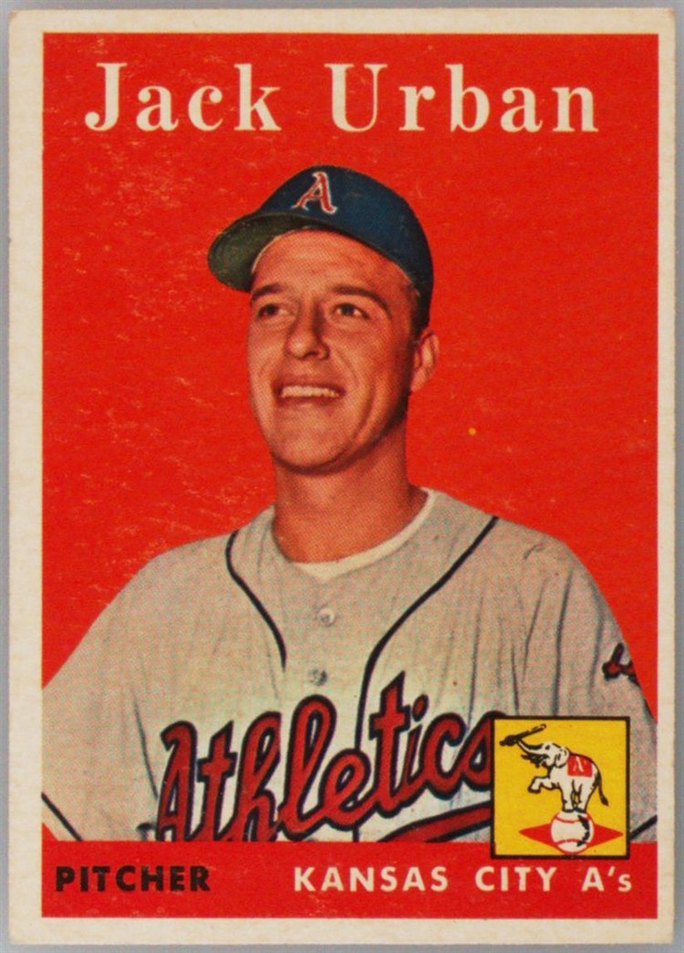 1958 Topps #367 Jack Urban, Kansas City Athletics