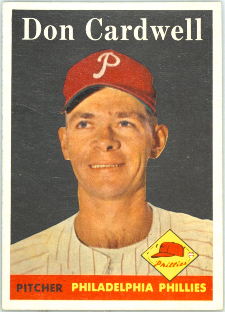 1958 Topps #372 Don Cardwell, Philadelphia Phillies