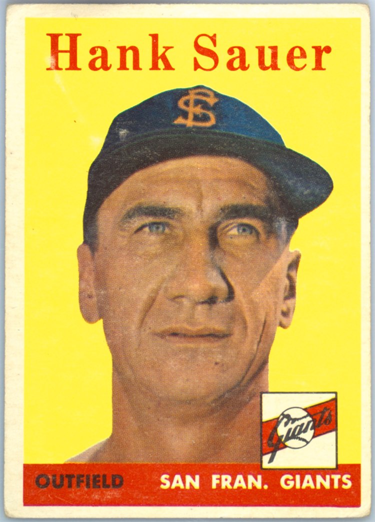 1958 Topps #378 Hank Sauer, San Francisco Giants