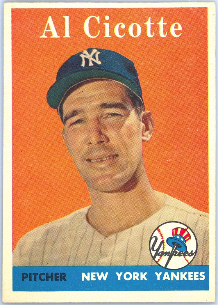 1958 Topps #382 Al Cicotte, New York Yankees