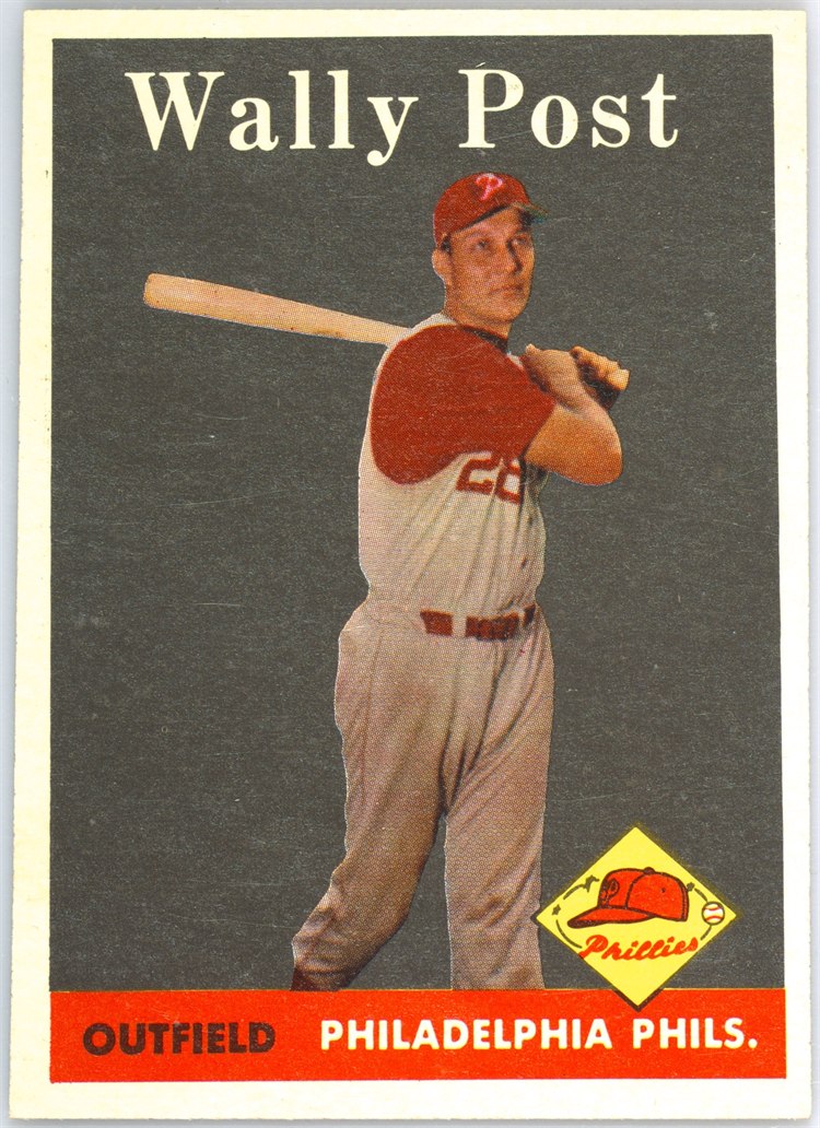 1958 Topps #387 Wally Post, Philadelphia Phillies