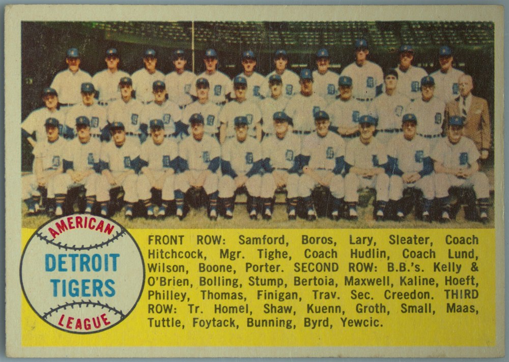 1958 Topps #397 Detroit Tigers Team, Detroit Tigers