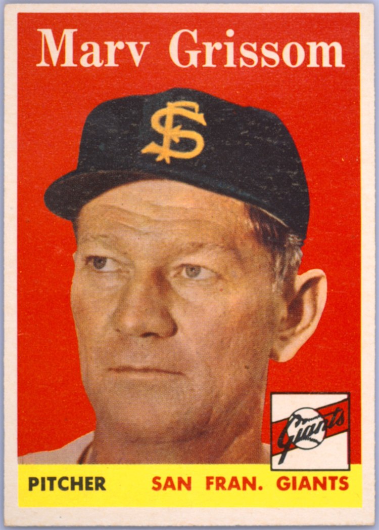 1958 Topps #399 Marv Grissom, San Francisco Giants