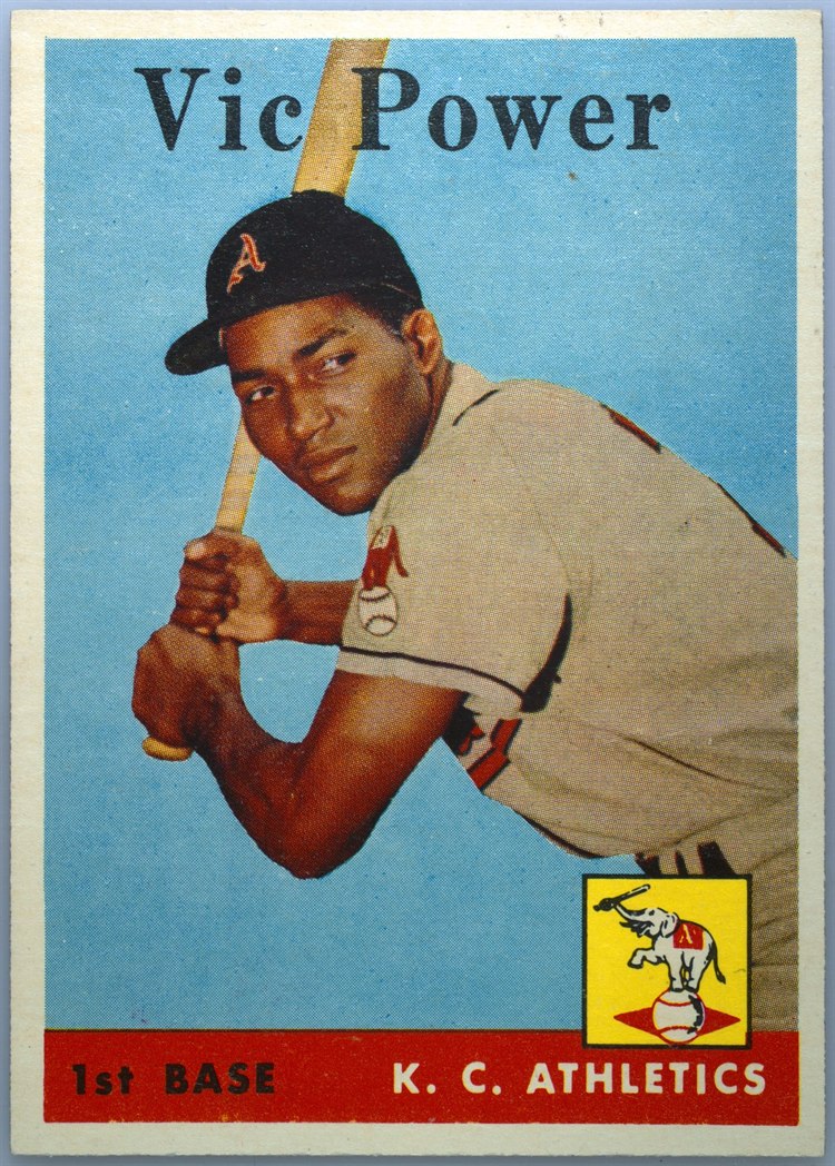 1958 Topps #406 Vic Power, Kansas City Athletics