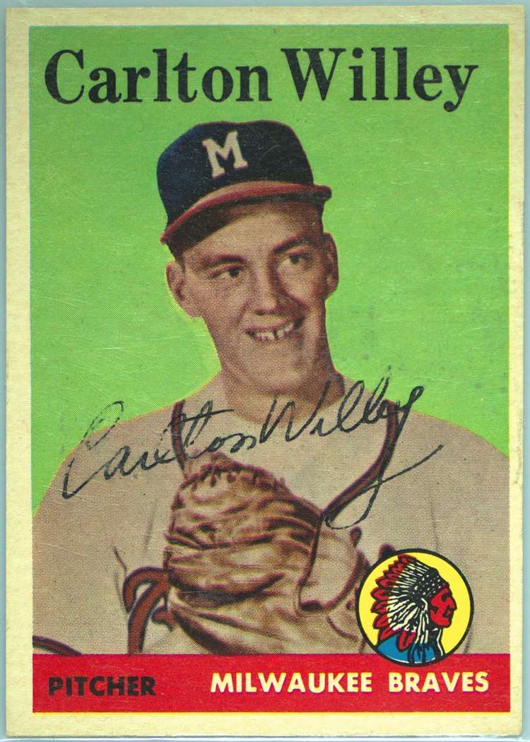 1958 Topps #407 Carl Willey, Milwaukee Braves