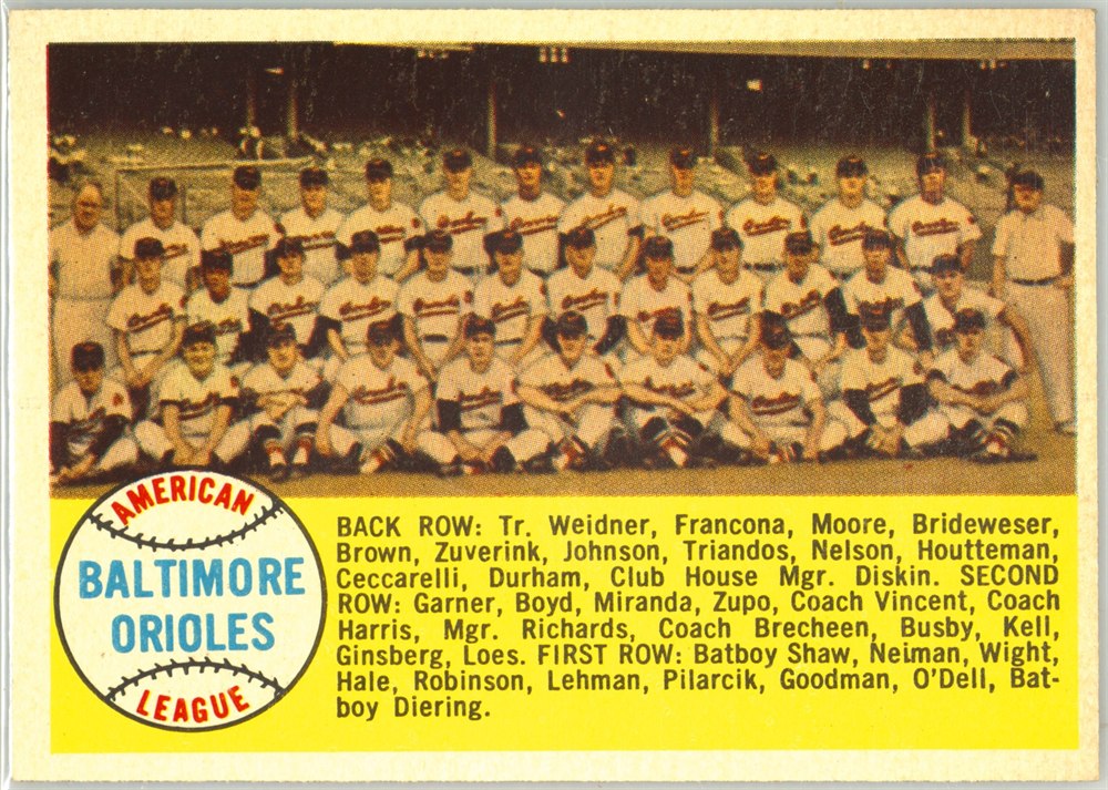 1958 Topps #408 Baltimore Orioles Team, Baltimore Orioles