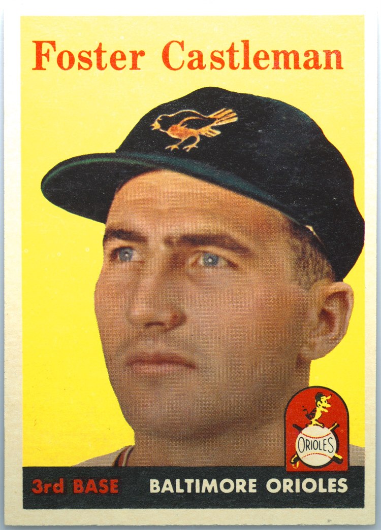 1958 Topps #416 Foster Castleman, Baltimore Orioles