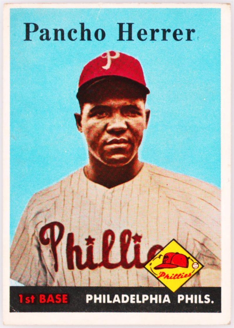 1958 Topps #433C Pancho Herrera, Philadelphia Phillies, HERRE Error variation