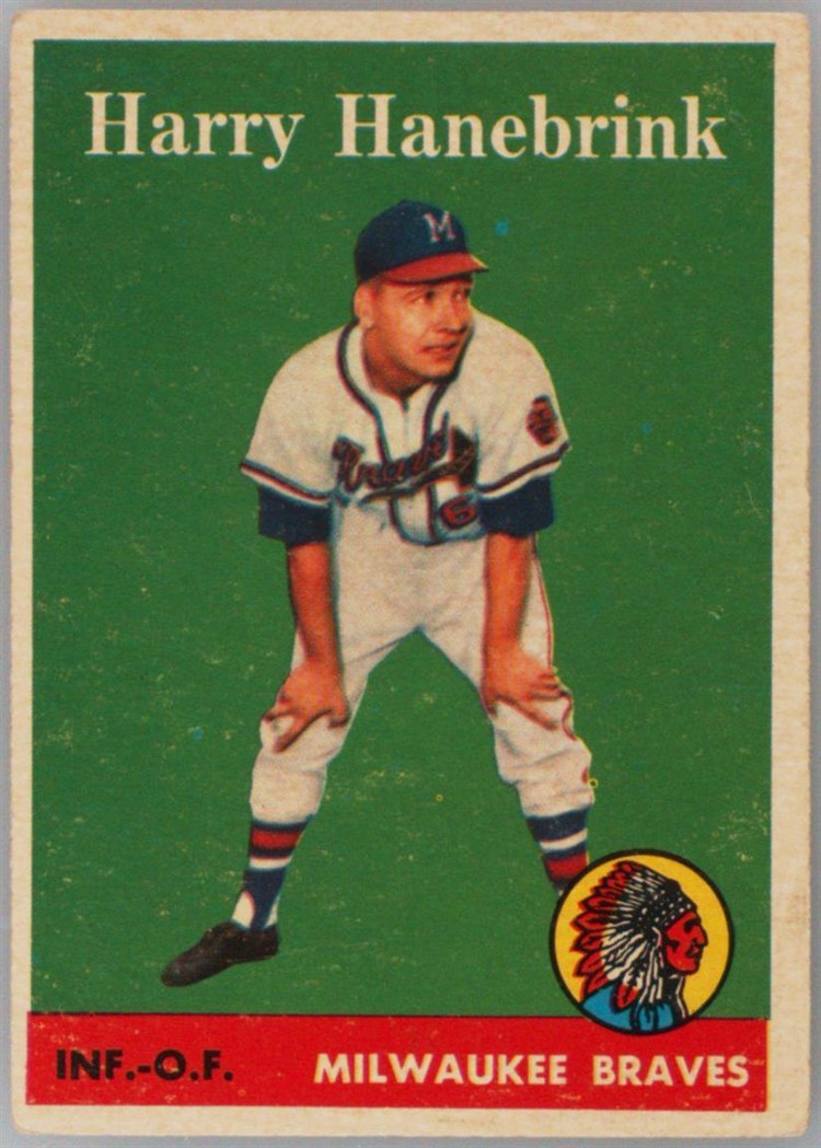 1958 Topps #454 Harry Hanebrink, Milwaukee Braves