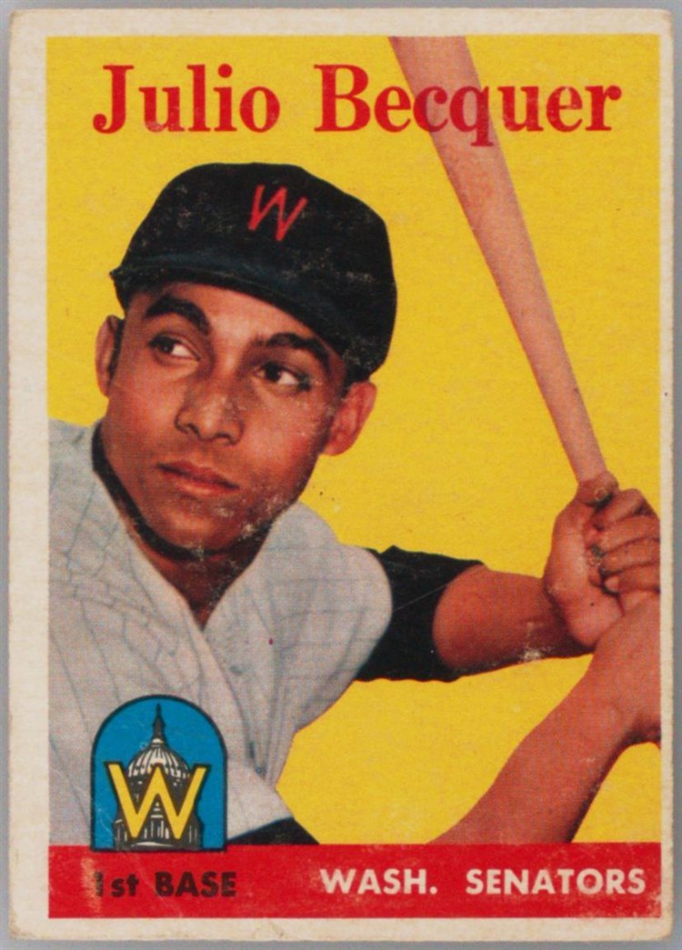 1958 Topps #458 Julio Becquer, Washington Senators
