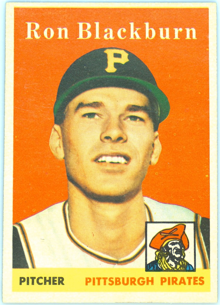 1958 Topps #459 Ron Blackburn, Pittsburgh Pirates