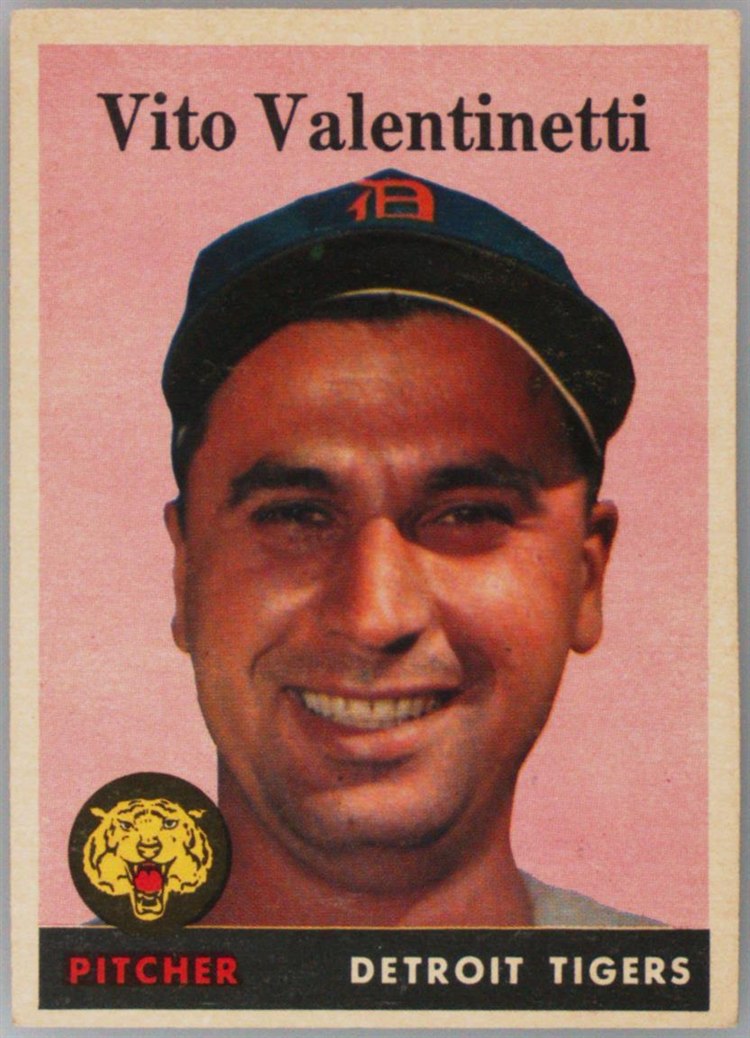 1958 Topps #463 Vito Valentinetti, Detroit Tigers