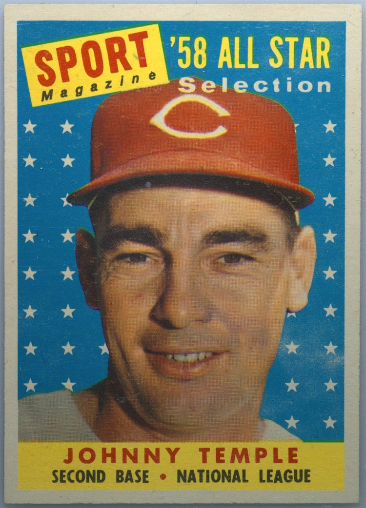 1958 Topps #478 Johnny Temple, Cincinnati Reds
