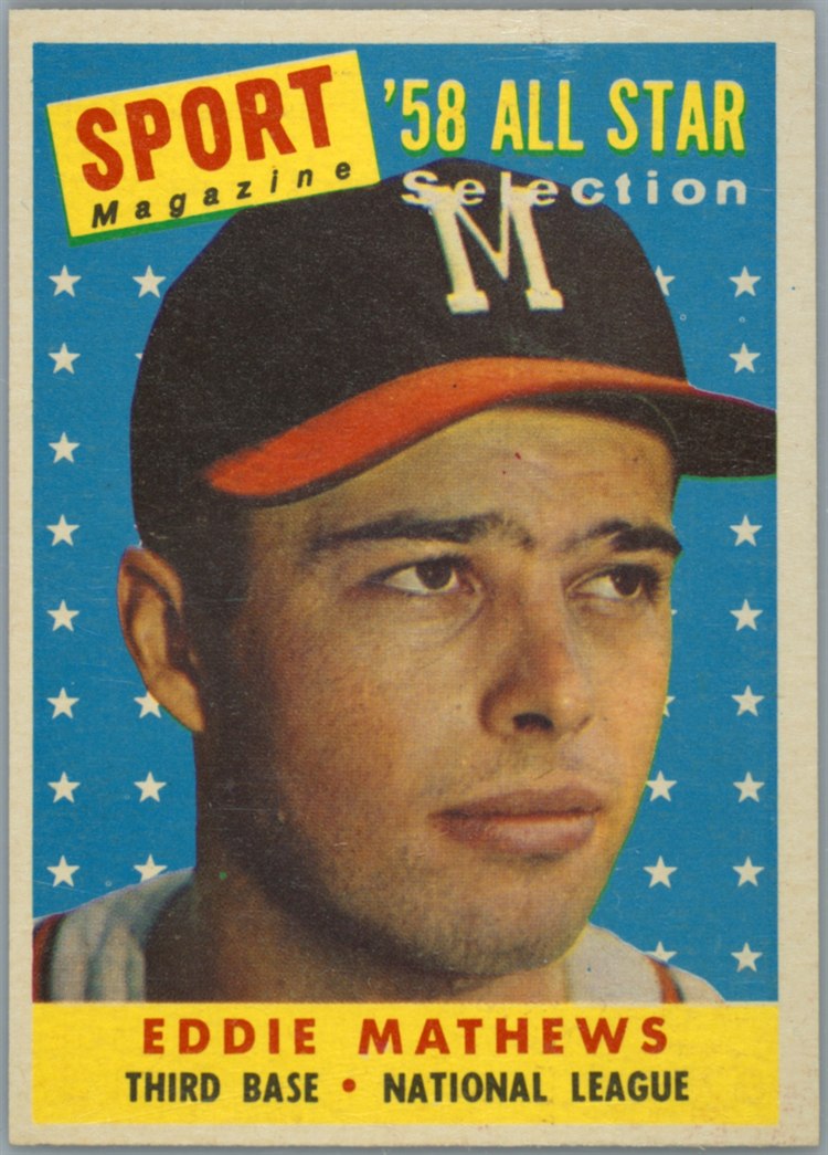 1958 Topps #480 Eddie Mathews, Milwaukee Braves