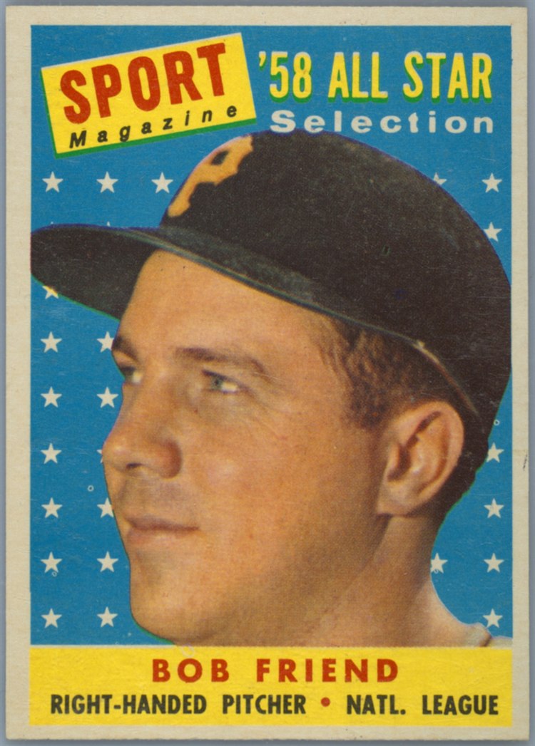1958 Topps #492 Bob Friend, Pittsburgh Pirates